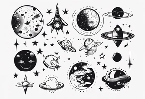 Best friends space song tattoo idea