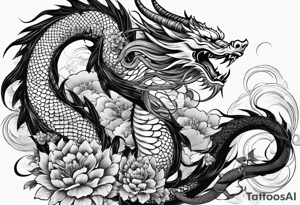 dragon and geisha and samurai tattoo idea