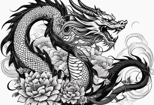 dragon and geisha and samurai tattoo idea
