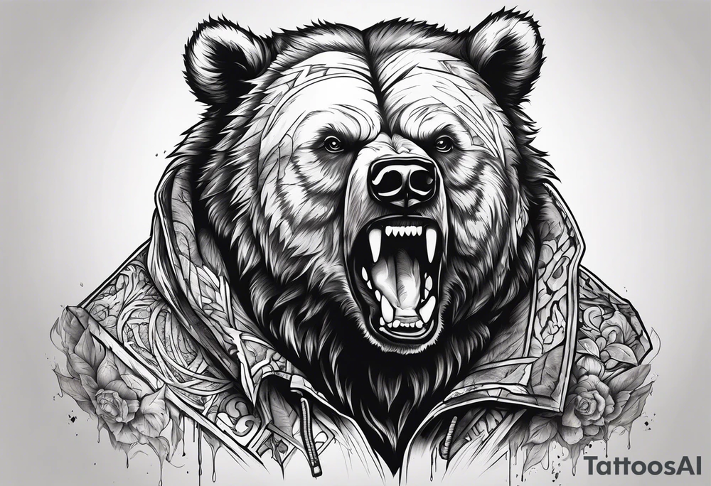 Bear zombie tattoo idea