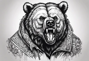 Bear zombie tattoo idea
