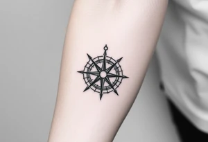 Compass wrapped in a spider web tattoo idea