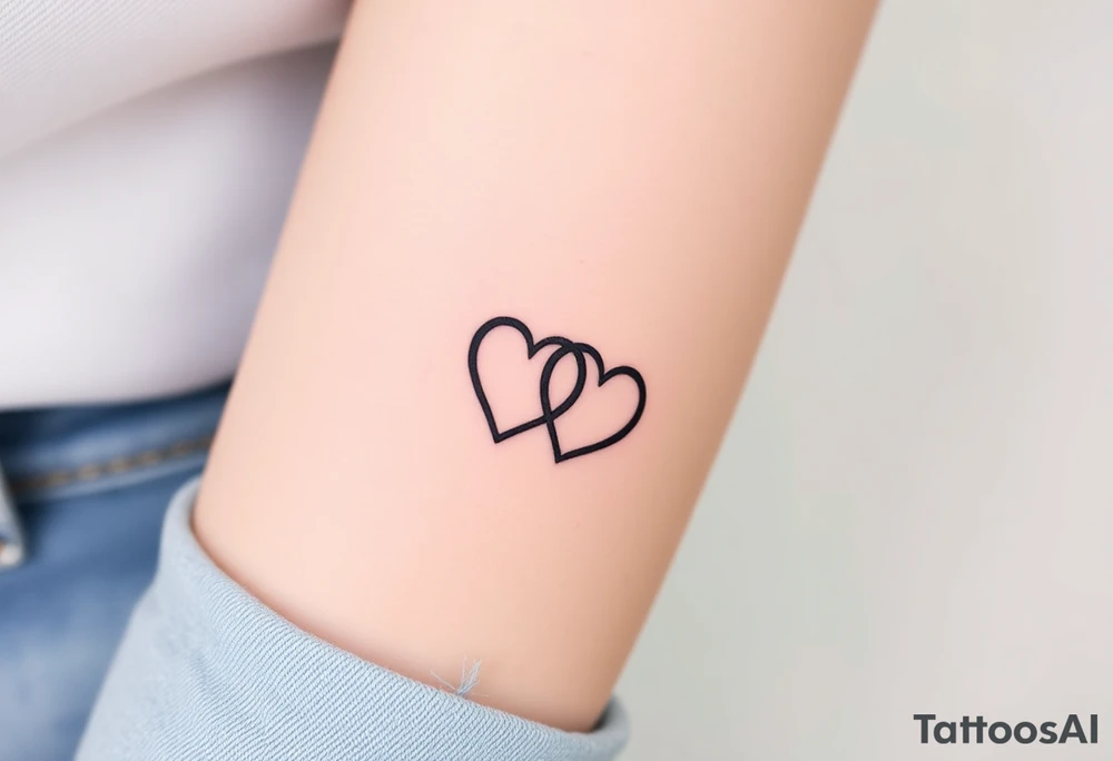 two wedding rings as two interlock hearts tattoo idea