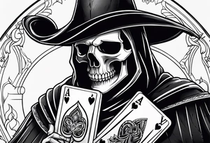 Reaper stabbing ace of hearts tattoo idea