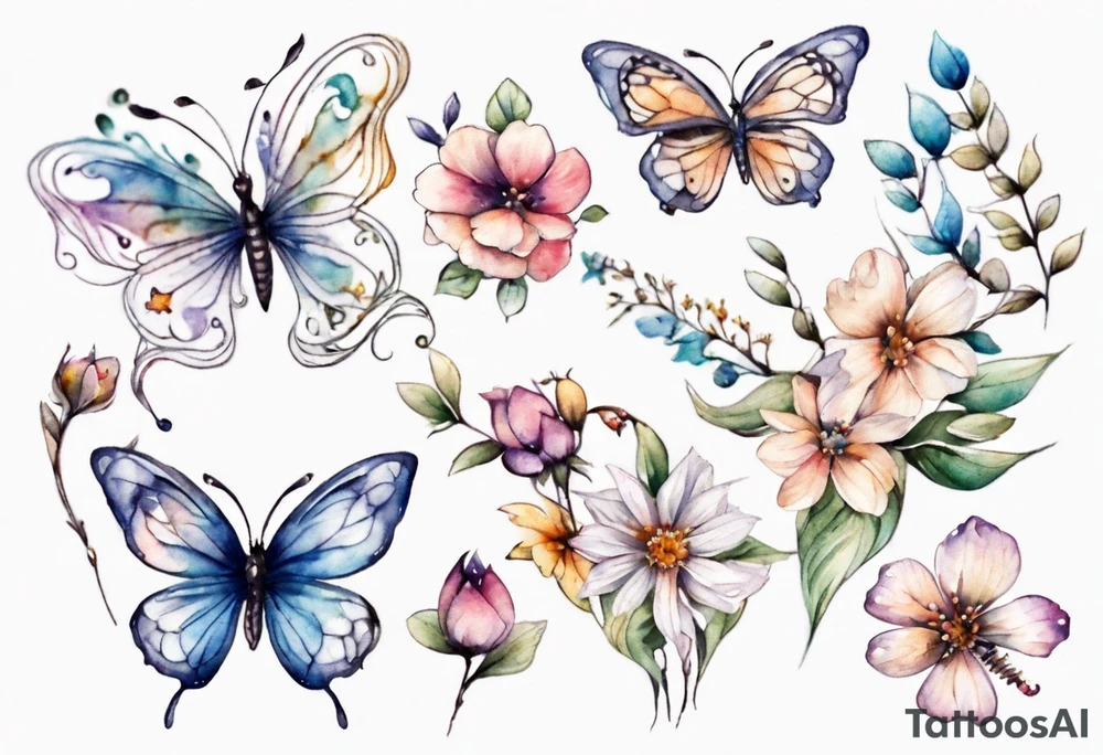small flowers
tiny butterflies
weaved together 
pretty
delicate tattoo idea