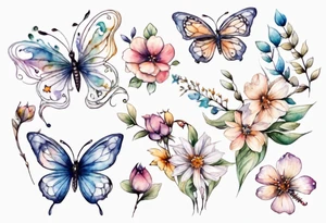 small flowers
tiny butterflies
weaved together 
pretty
delicate tattoo idea