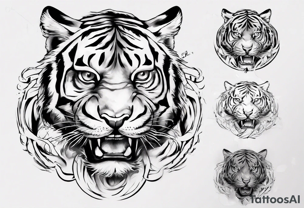 i want my last name ‘DEZIUS’ with a tiger tattoo idea