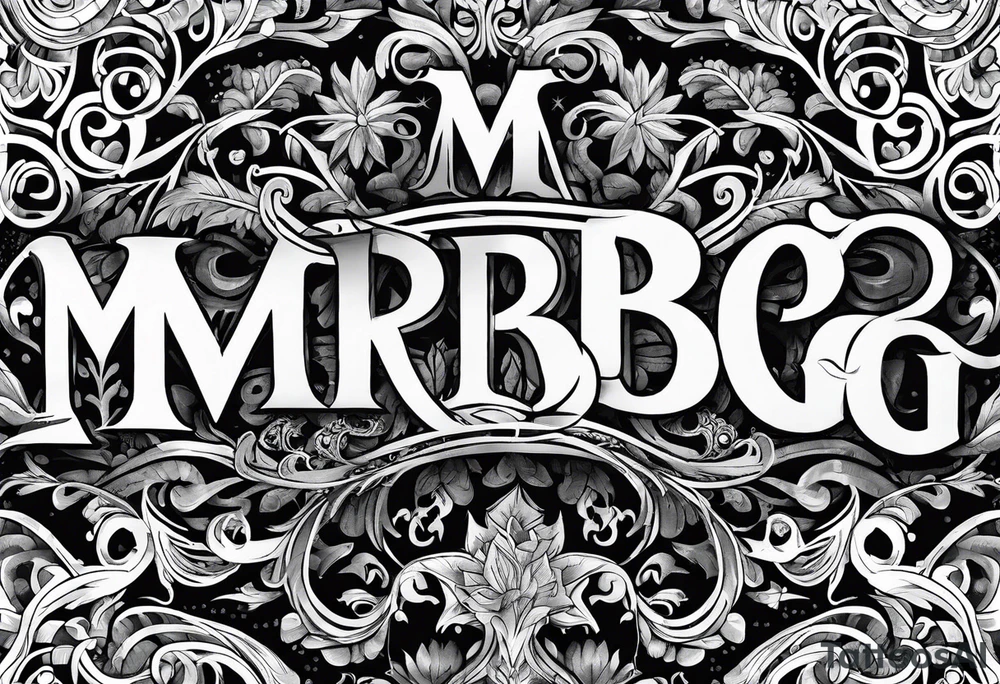 all of the letters: "MRBG"
clear and not fancy tattoo idea