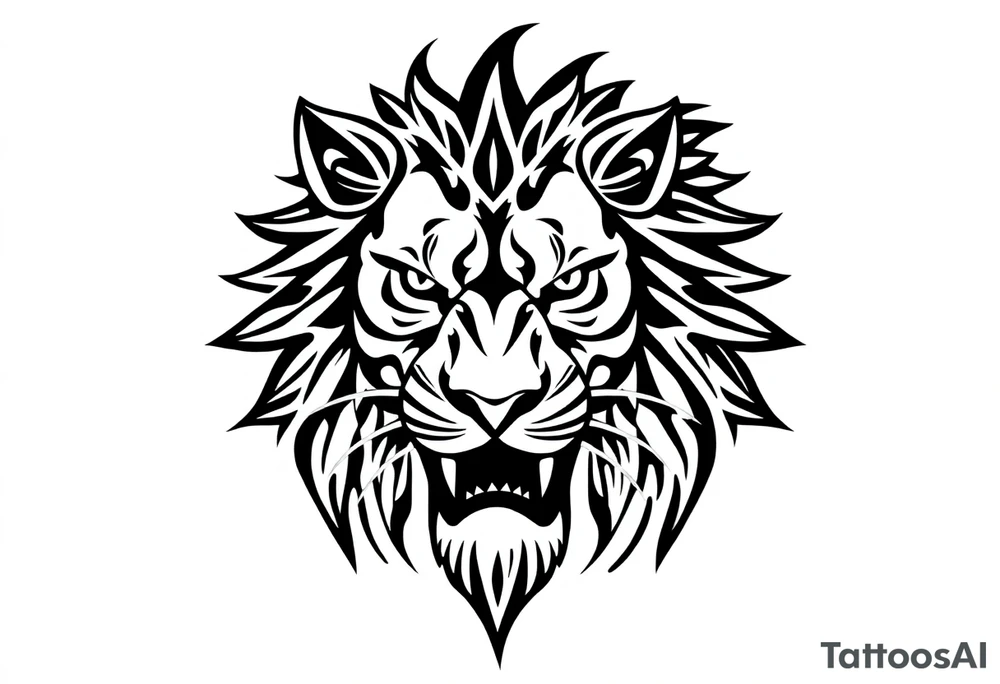 powerful majestic lion, close-up tattoo idea