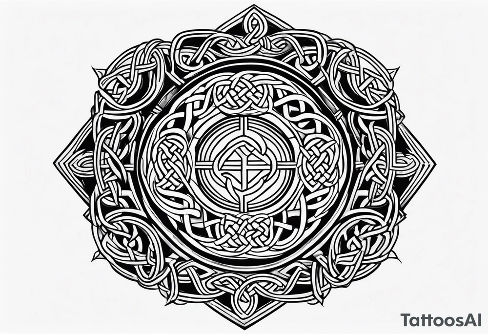 Scottish Munro emblem with Celtic knots around it tattoo idea Scottish Munro emblem with Celtic knots around it tattoo idea