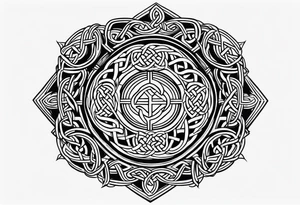 Scottish Munro emblem with Celtic knots around it tattoo idea