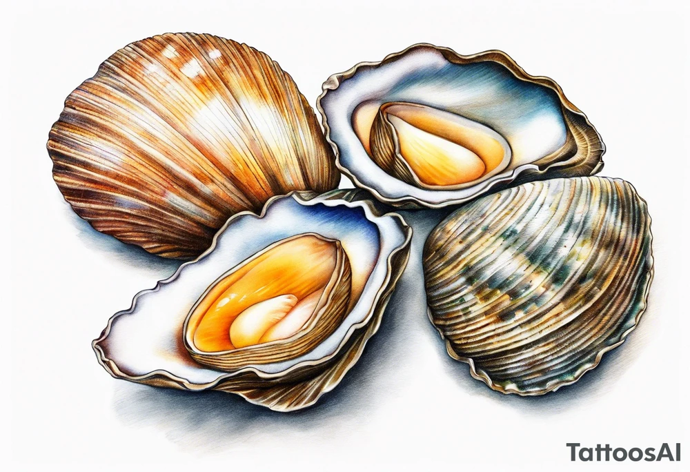 bivalve shells tattoo idea