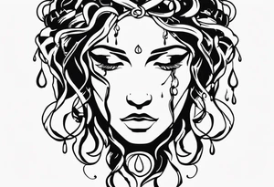 Broken medusa head with tears tattoo idea
