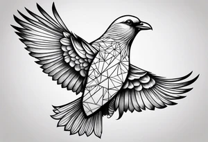 Half crow half dove tattoo idea