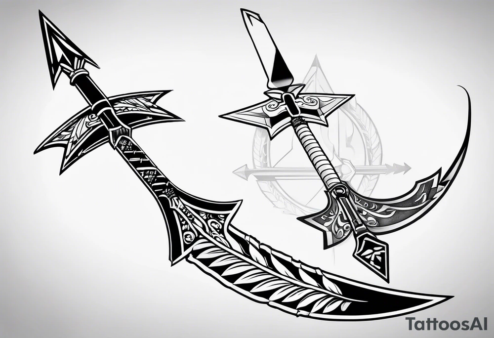 two parrallel arrows tattoo idea