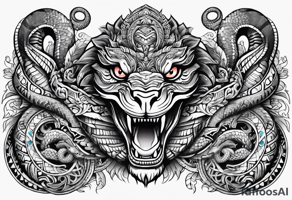 aztec snake sleeve tattoo idea