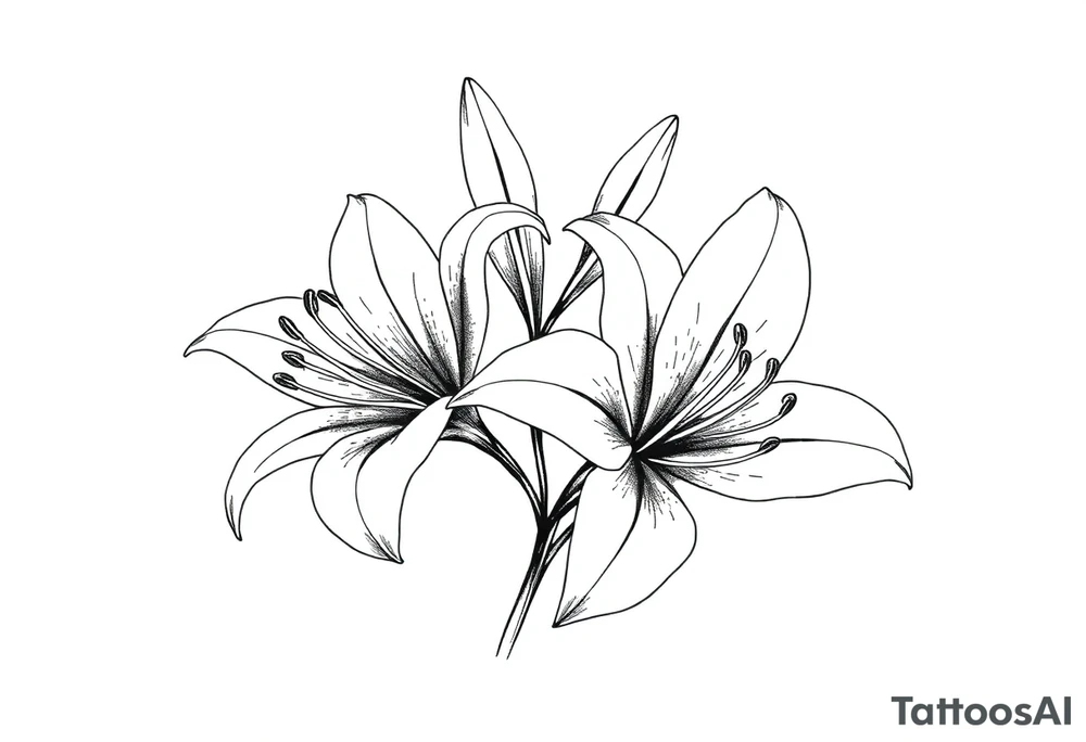 White lillies that lol like an antique etching tattoo idea