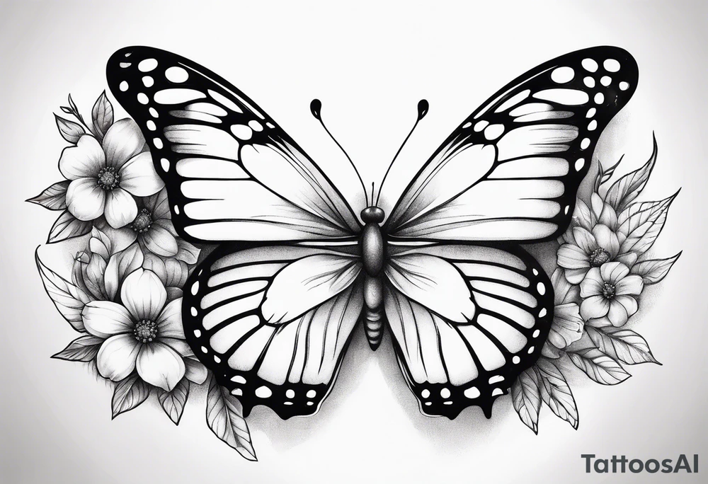 Butterfly with flowers
INSIDE the top part of the wings tattoo idea