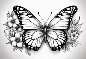 Butterfly with flowers
 INSIDE the top part of the wings tattoo idea