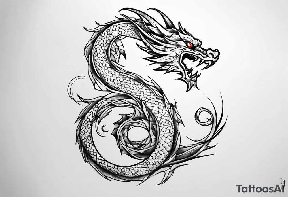 Fine like dragon wrapping around the back of knee tattoo idea