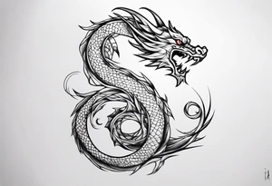 Fine like dragon wrapping around the back of knee tattoo idea