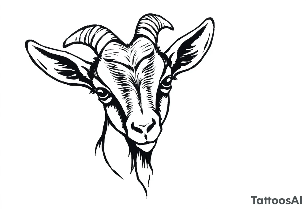 cute goat face tattoo idea