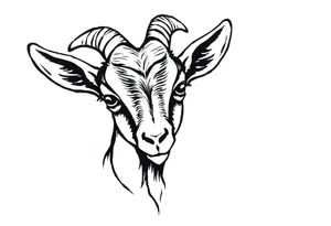 cute goat face tattoo idea