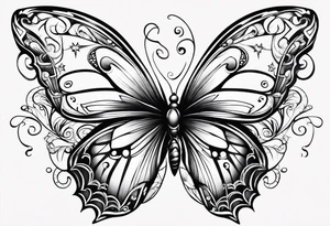 Children names stars lillies books fantasy butterflies halfsleeve forearm tattoo idea