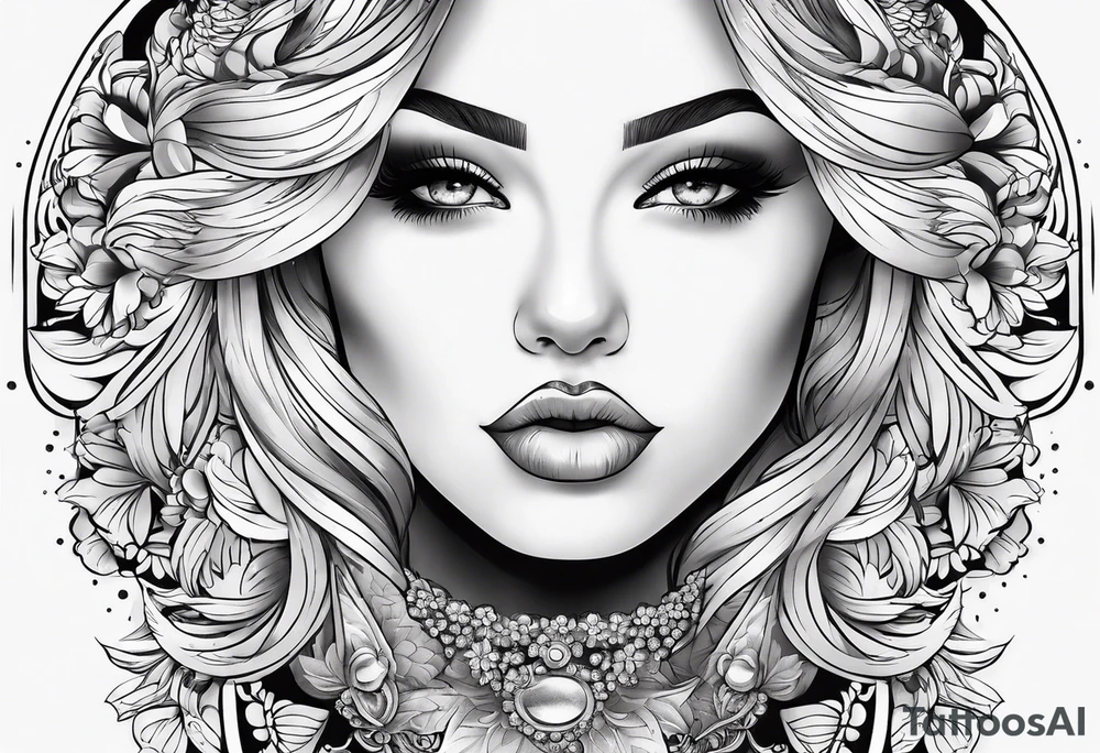 Feminine throat tattoo idea