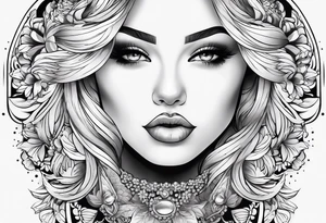 Feminine throat tattoo idea