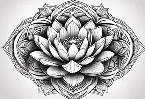 Lotus flower, mandala. Geometric shapes tattoo idea