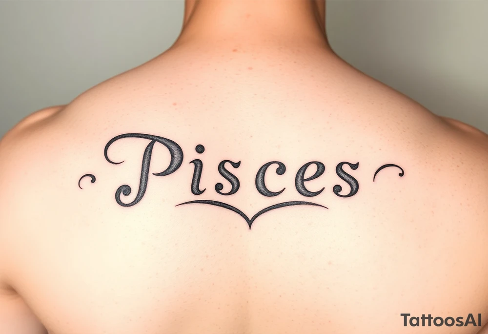 From the word “Pisces” around the word female characteristics of the zodiac tattoo idea