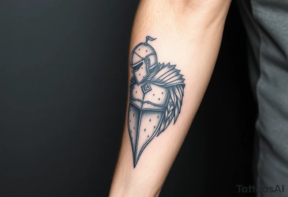 realistic
knight tattoo idea
