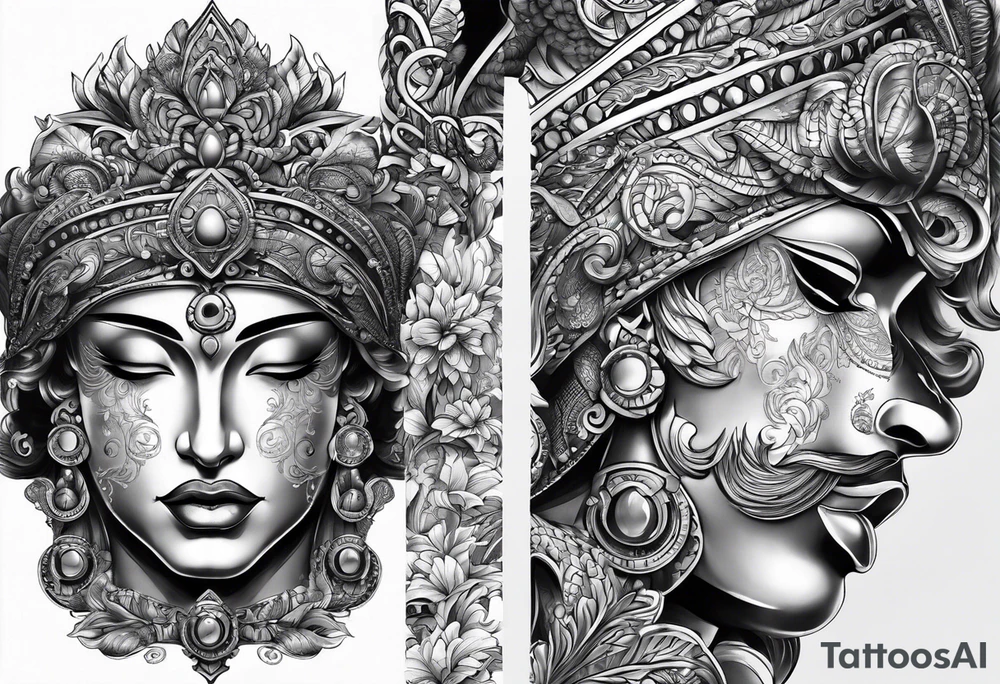 Kaputte Statue gesicht mann tattoo idea