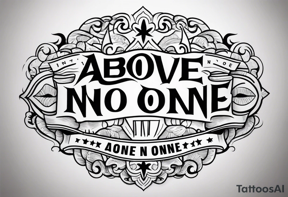 Above no one, below no one tattoo idea