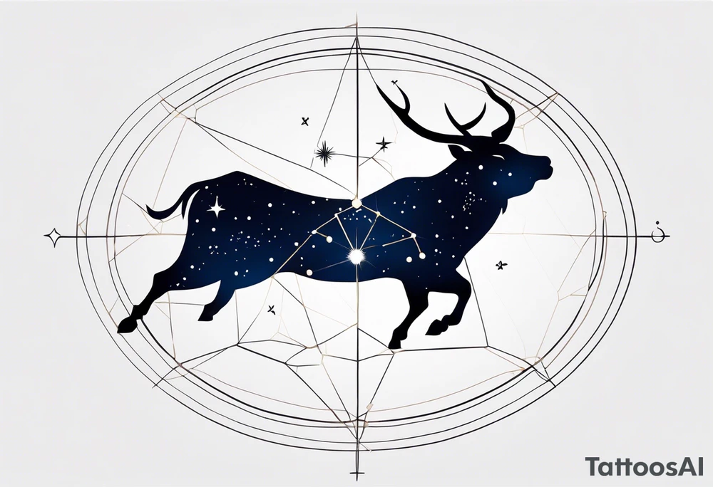 The Saggitarius constellation is intertwined with the Taurus constellation. tattoo idea