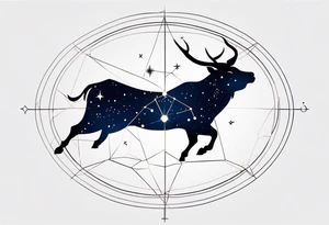 The Saggitarius constellation is intertwined with the Taurus constellation. tattoo idea