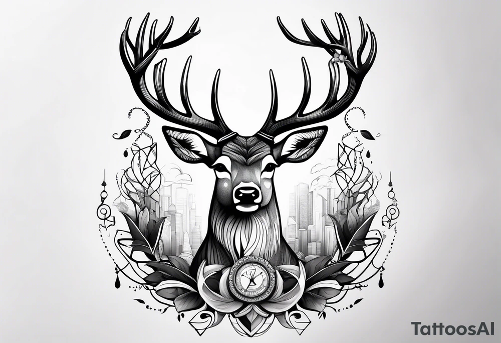 mathematical deer tattoo idea