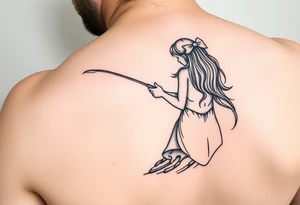 Guy and girl fishing tattoo idea