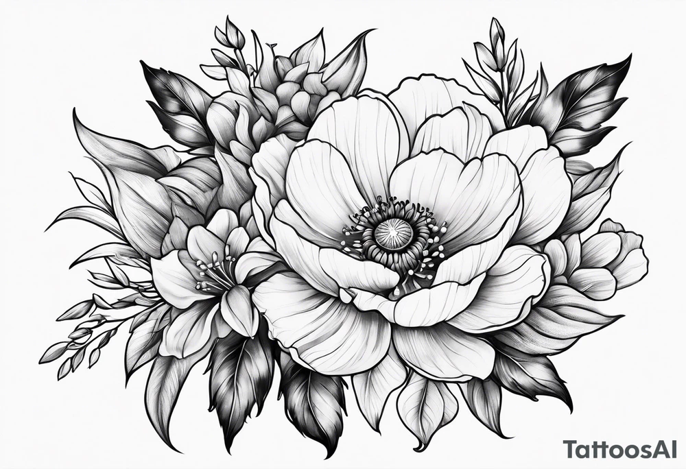 April birth flowers tattoo idea