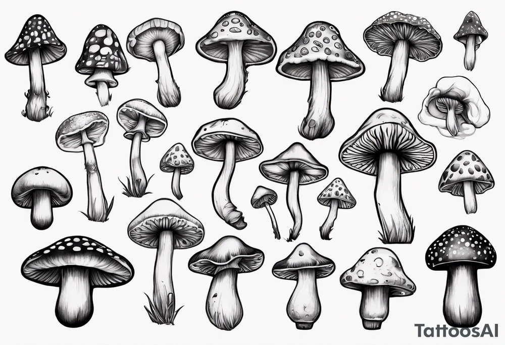 Magic mushroom tattoo idea
