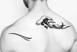 shoulder tattoo with tribal waves. tattoo idea