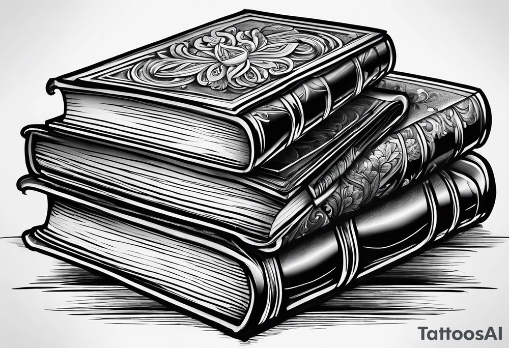 Stacked books tattoo idea