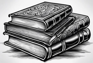 Stacked books tattoo idea