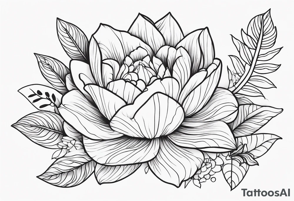 mexican fine line floral tattoo idea