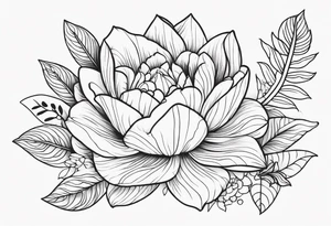 mexican fine line floral tattoo idea