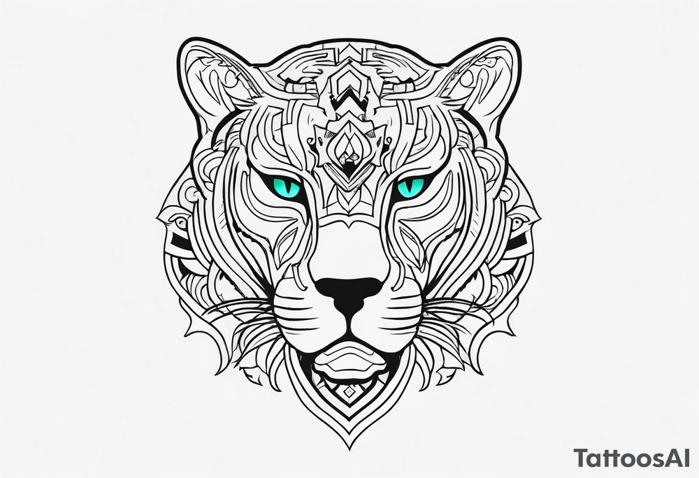 Panther with old school traditional tattoos tattoo idea