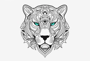Panther with old school traditional tattoos tattoo idea