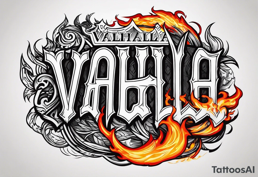 Valhalla on fire tattoo idea