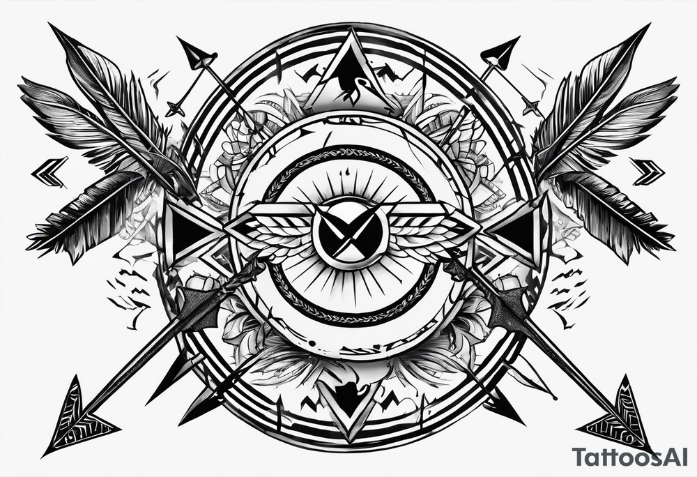 Arrows pointing in opposite direction. One says Arlo and the other says Benny tattoo idea